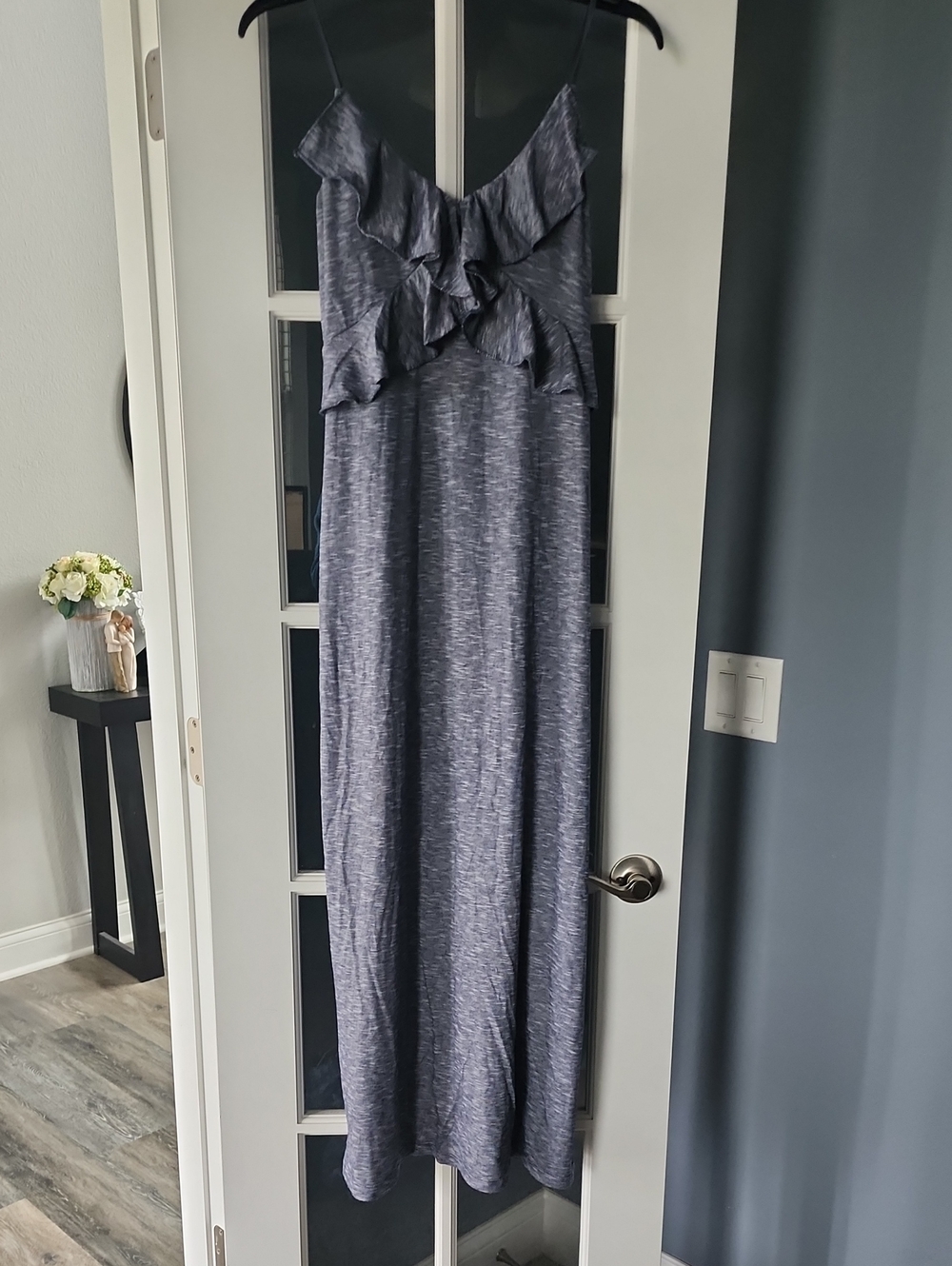 Max Studio Navy and White Striped Top